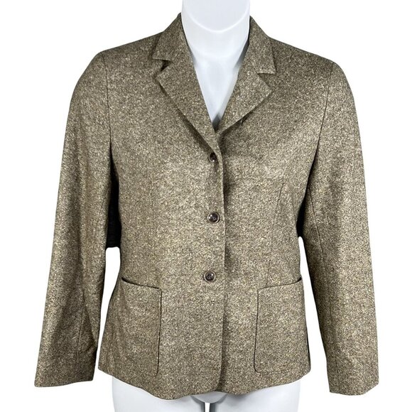 Brooks Brothers Womens 8 Wool Silk Blend Blazer USA Made Quiet Luxury Minimalist - Picture 1 of 15